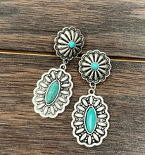 Load image into Gallery viewer, Turquoise Concho Earrings
