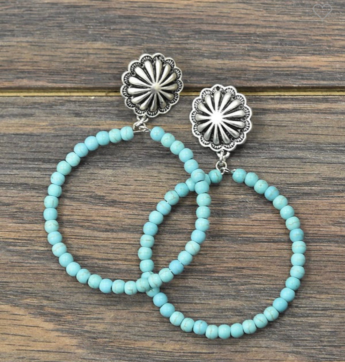 Wild Turquoise Hoops